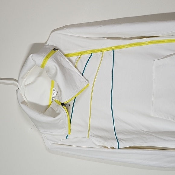 Venus asymmetrical zip up long sleeve top cowl turtleneck athletic wear Women M - Picture 2 of 8